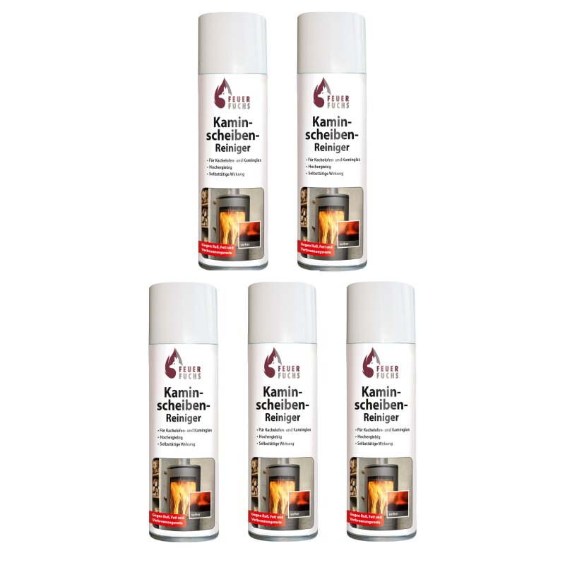 5x Kaminscheiben-Reiniger 300ml - Vorteilspack- Feuer-Fuchs