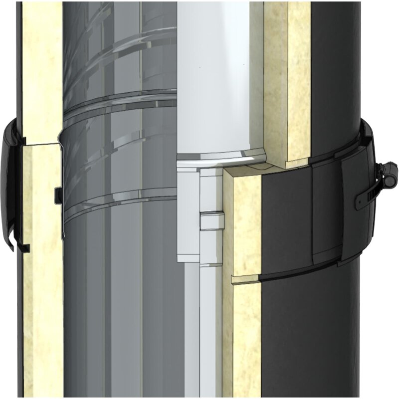 DW-BLACK - Längenelement 1000mm - Ø 150 mm