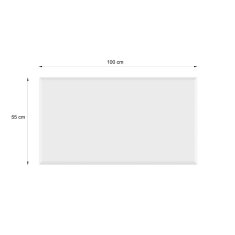 Valo Glasvorlegeplatte Eckig 1000 x 550 mm, Stärke 6mm, mit geschliffenen Kanten