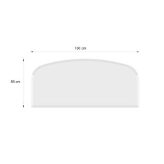 Valo Glasvorlegeplatte Rundbogen 1000 x 550 mm, Stärke 6 mm mit geschliffenen Kanten