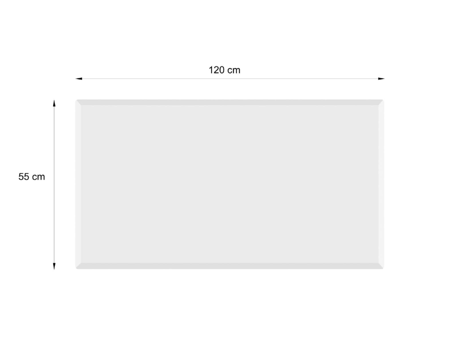 Valo Glasvorlegeplatte Eckig 1200 x 550 mm, Stärke 6 mm mit geschliffenen Kanten