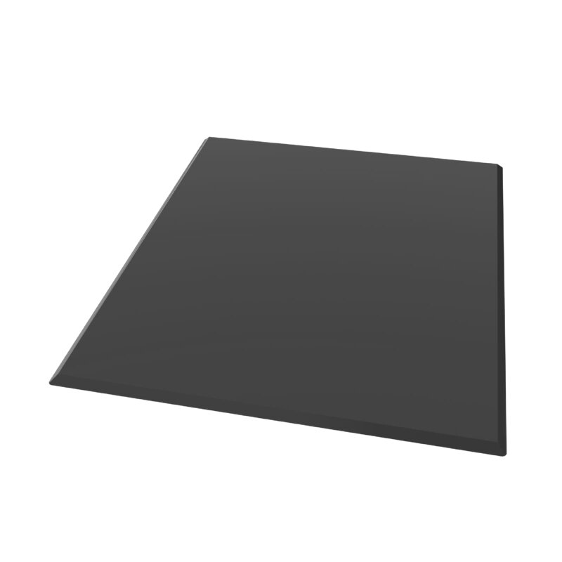 Valo Glasbodenplatte Rechteck 1000 x 1200 mm, Stärke 6mm mit geschliffenen Kanten - Schwarz