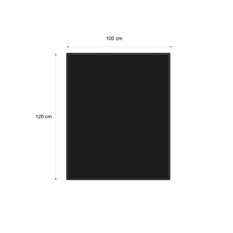 Valo Glasbodenplatte Rechteck 1000 x 1200 mm, Stärke 6mm mit geschliffenen Kanten - Schwarz