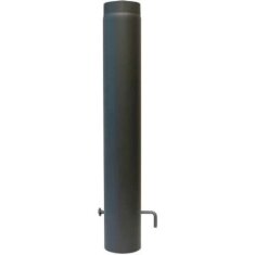 Rauchrohr Ø130 x 1000 x 2 mm mit Drosselklappe, Farbe schwarz