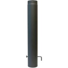 Rauchrohr Ø130 x 1000 x 2 mm mit Drosselklappe, Farbe schwarz