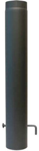 Rauchrohr Ø130 x 1000 x 2 mm mit Drosselklappe, Farbe schwarz