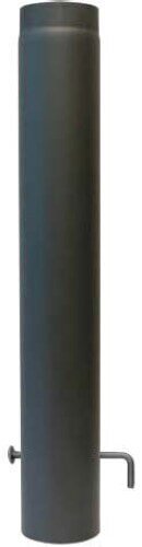 Rauchrohr Ø130 x 1000 x 2 mm mit Drosselklappe, Farbe schwarz