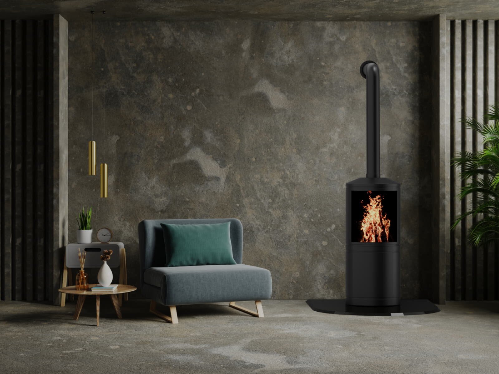 Valo Glasbodenplatte Rundbogen, 1000 x 1200 mm, Stärke 6 mm mit geschliffenen Kanten - Schwarz