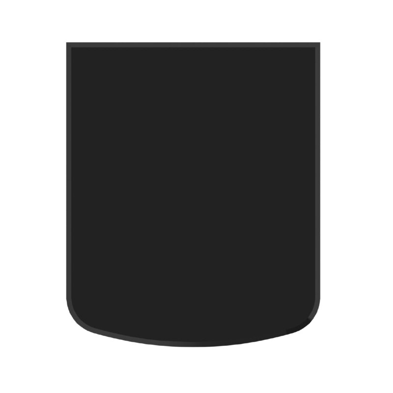 Valo Glasbodenplatte Segmentbogen 1000 x 1200 mm, Stärke 6mm mit geschliffenen Kanten - Schwarz