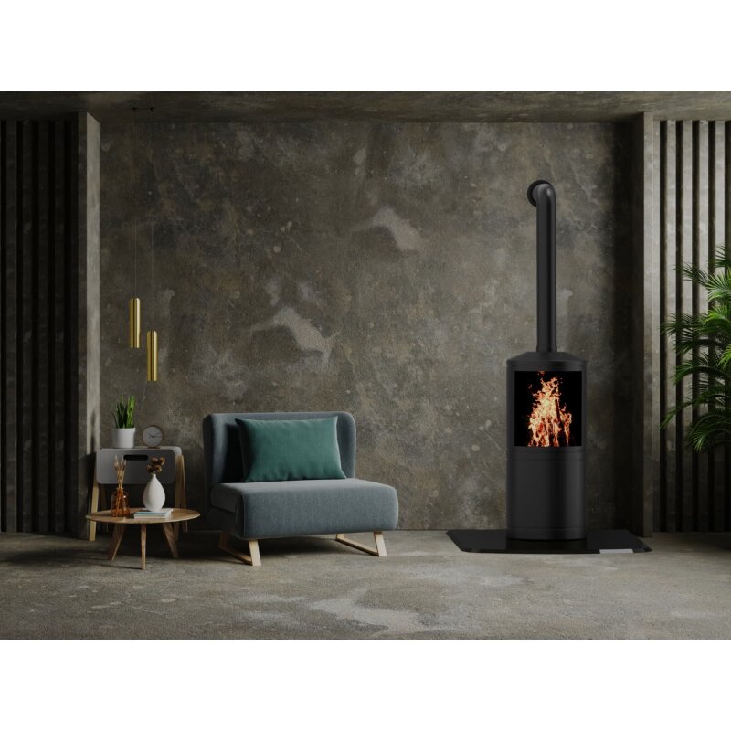 Valo Glasbodenplatte Segmentbogen 1000 x 1200 mm, Stärke 6mm mit geschliffenen Kanten - Schwarz