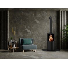 Valo Glasbodenplatte Segmentbogen 1000 x 1200 mm, Stärke 6mm mit geschliffenen Kanten - Schwarz