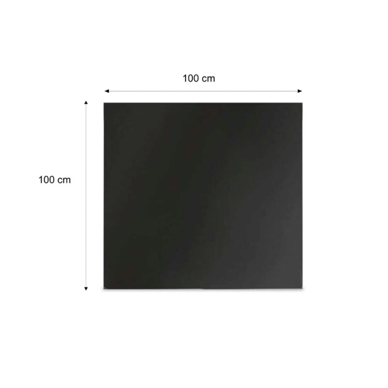 Valo Stahlbodenplatte Quadrat 1000 x 1000 mm, Stärke 2 mm - Schwarz pulverbeschichtet