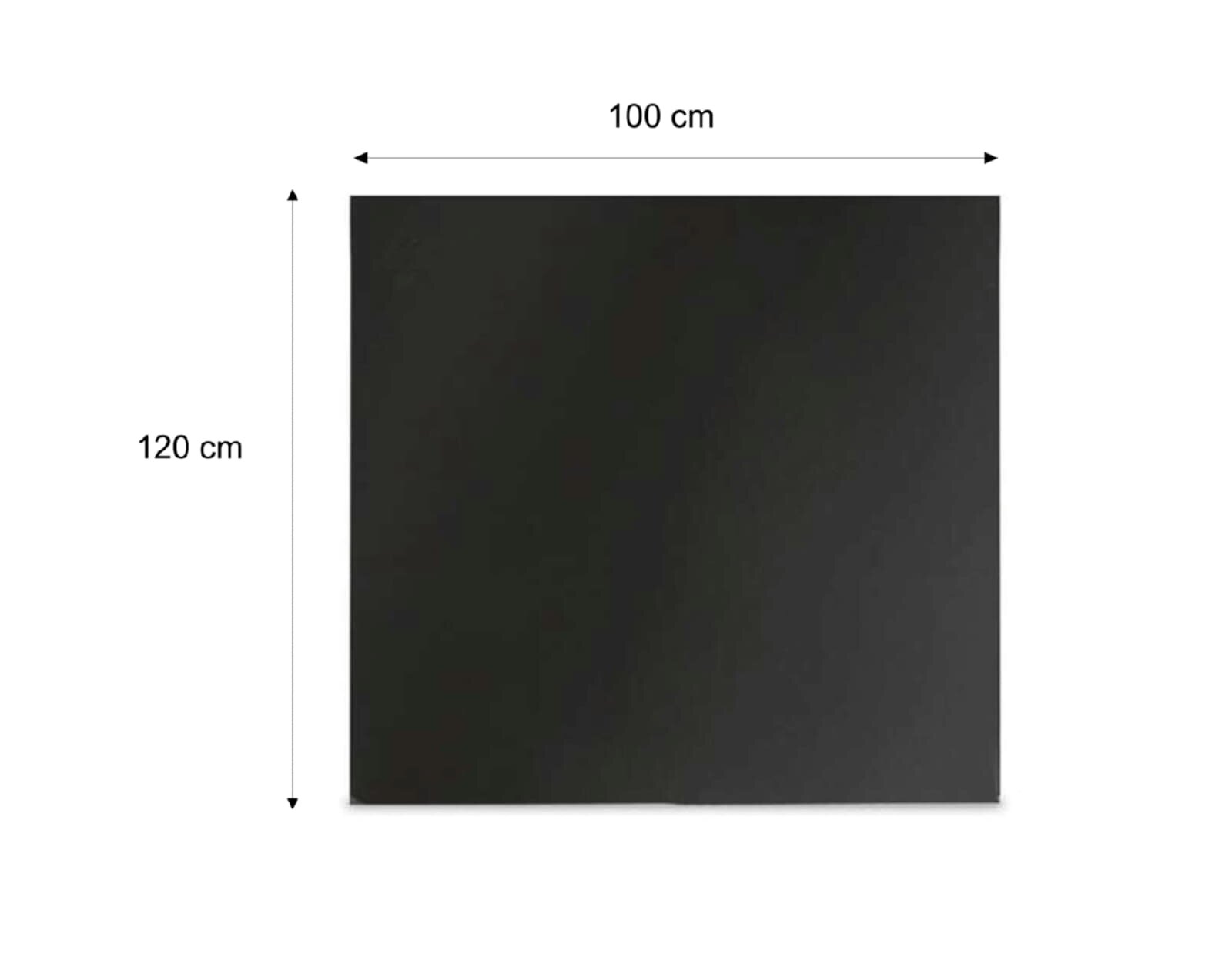 Valo Stahlbodenplatte Rechteck 1000 x 1200 mm, Stärke 2 mm, Schwarz pulverbeschichtet