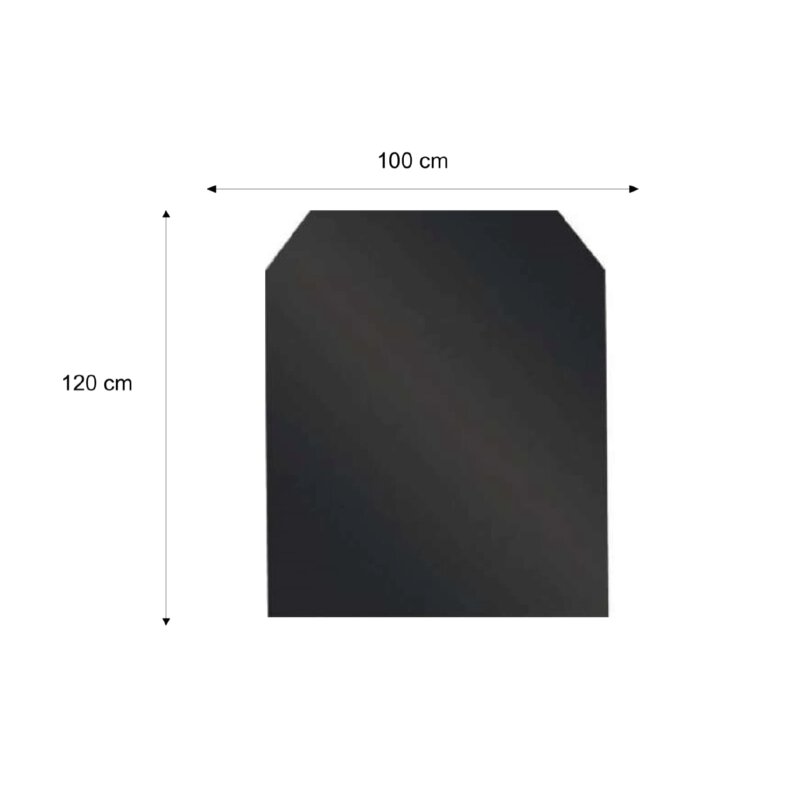 Valo Stahlbodenplatte Sechseck 1000 x 1100 mm, Stärke 2mm, Schwarz pulverbeschichtet