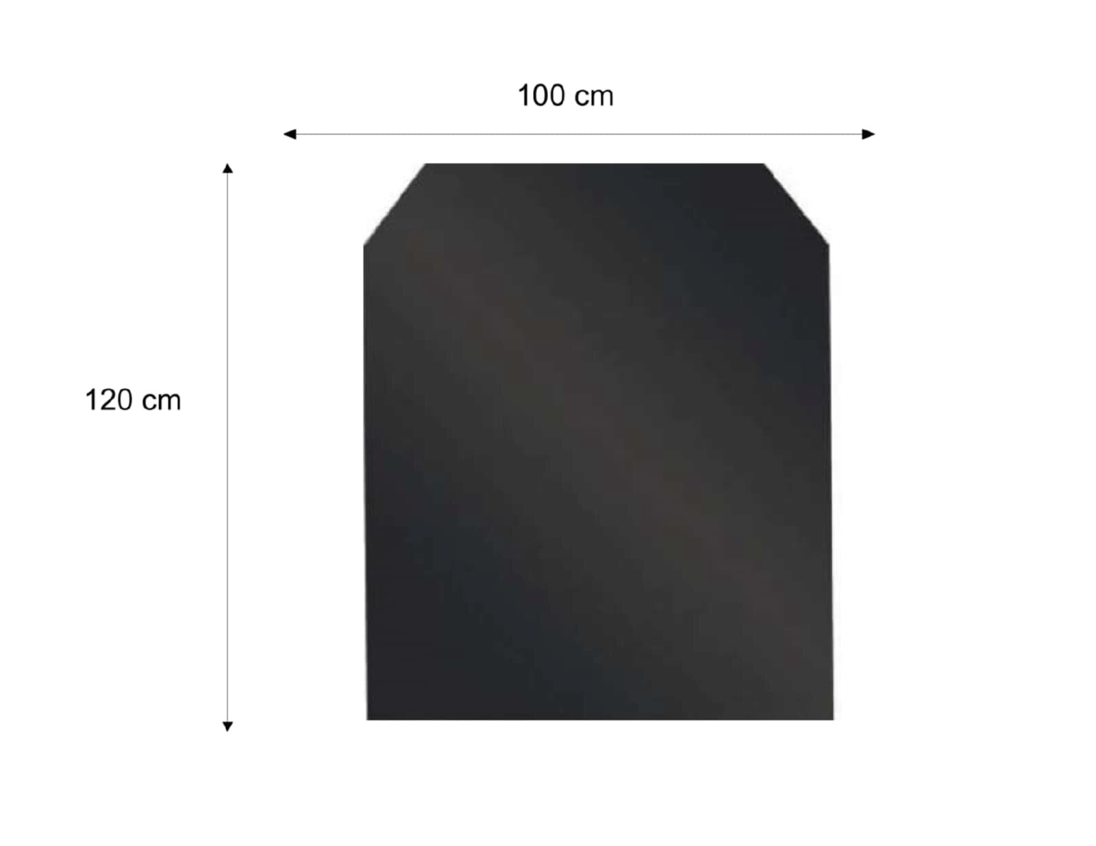 Valo Stahlbodenplatte Sechseck 1000 x 1100 mm, Stärke 2mm, Schwarz pulverbeschichtet