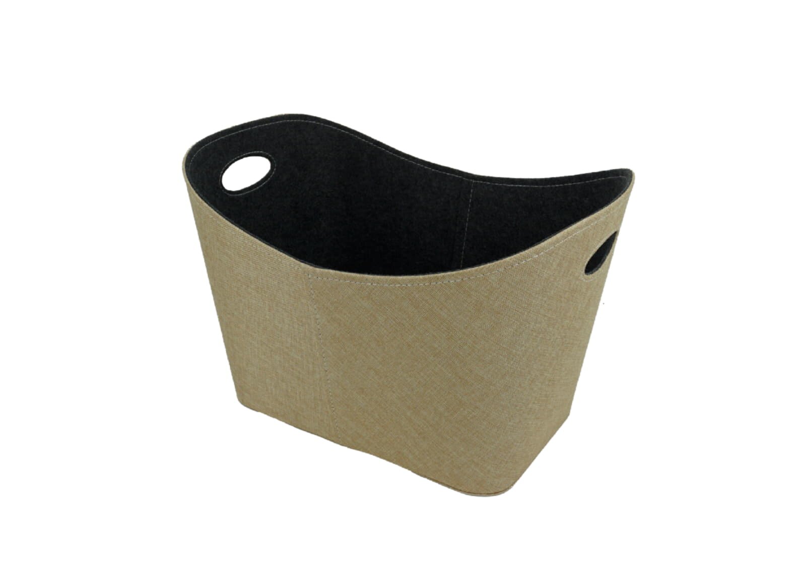 Valo Filzkorb, Beige mit Jute, 55 x 35 x 40 cm