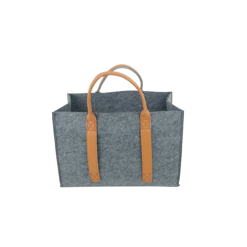 Valo INSPIRE Filztasche Niva, faltbar, vegane Lederhenkel - Dunkelgrau