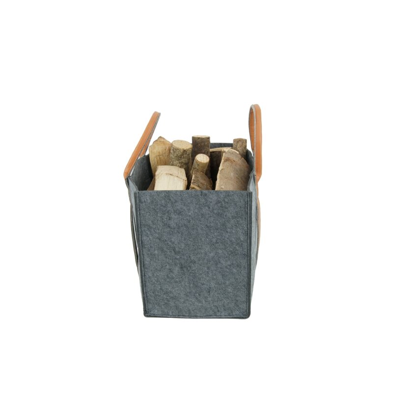 Valo INSPIRE Filztasche Niva, faltbar, vegane Lederhenkel - Dunkelgrau