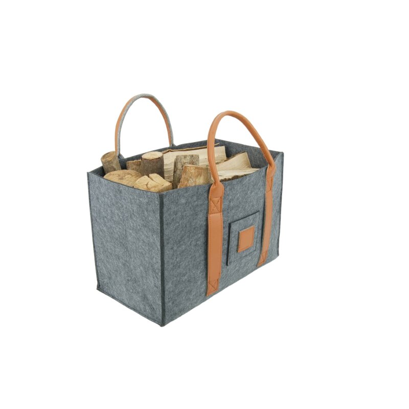 Valo INSPIRE Filztasche Niva, faltbar, vegane Lederhenkel - Dunkelgrau