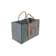 Valo INSPIRE Filztasche Niva, faltbar, vegane Lederhenkel - Dunkelgrau