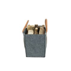 Valo INSPIRE Filztasche Niva, faltbar, vegane Lederhenkel - Dunkelgrau