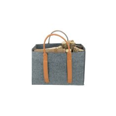 Valo INSPIRE Filztasche Niva, faltbar, vegane Lederhenkel - Dunkelgrau