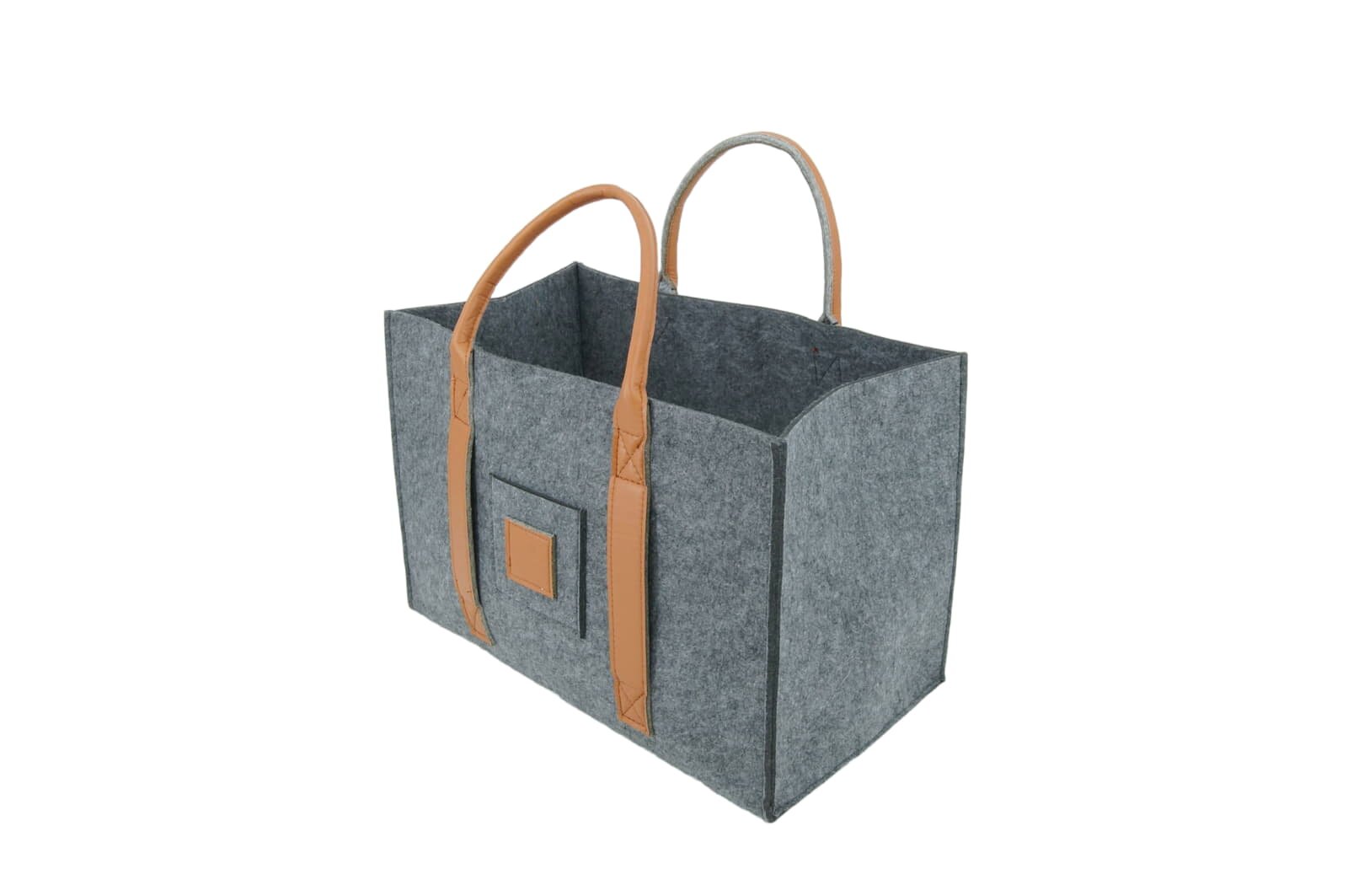 Valo INSPIRE Filztasche Niva, faltbar, vegane Lederhenkel - Dunkelgrau