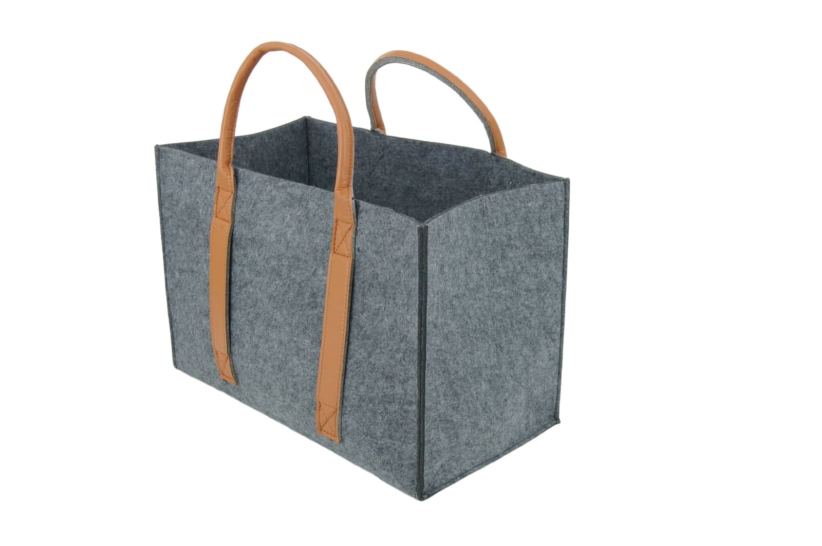 Valo INSPIRE Filztasche Niva, faltbar, vegane Lederhenkel - Dunkelgrau