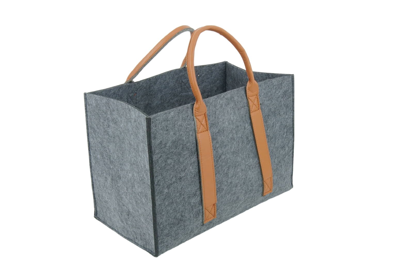 Valo INSPIRE Filztasche Niva, faltbar, vegane Lederhenkel - Dunkelgrau