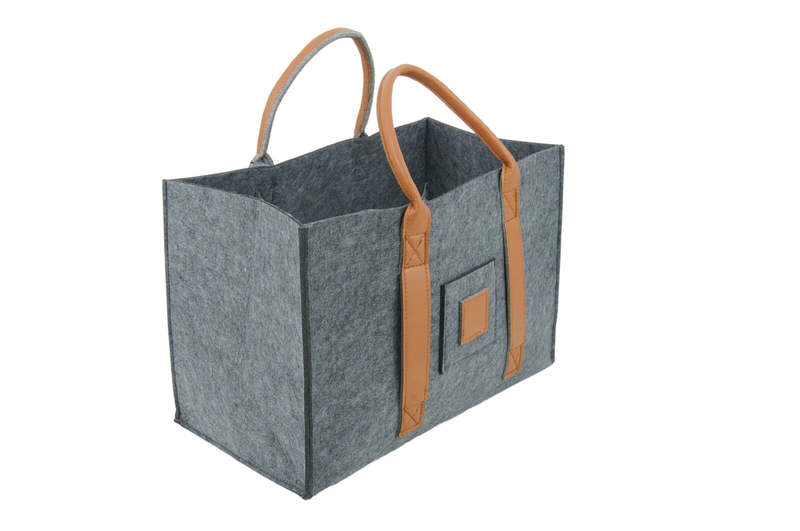 Valo INSPIRE Filztasche Niva, faltbar, vegane Lederhenkel - Dunkelgrau