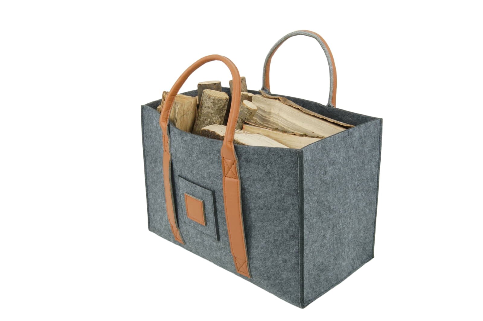 Valo INSPIRE Filztasche Niva, faltbar, vegane Lederhenkel - Dunkelgrau