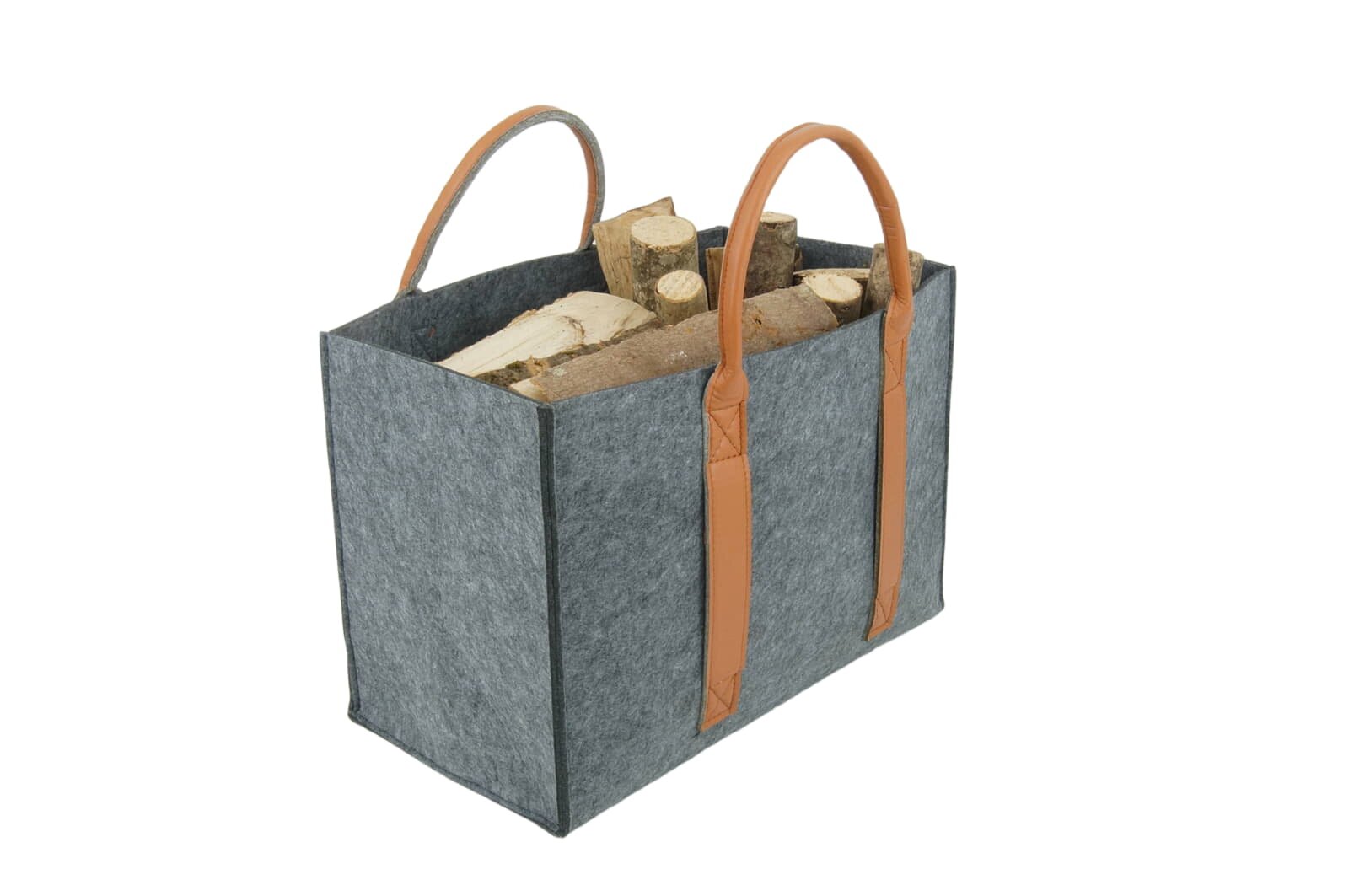 Valo INSPIRE Filztasche Niva, faltbar, vegane Lederhenkel - Dunkelgrau