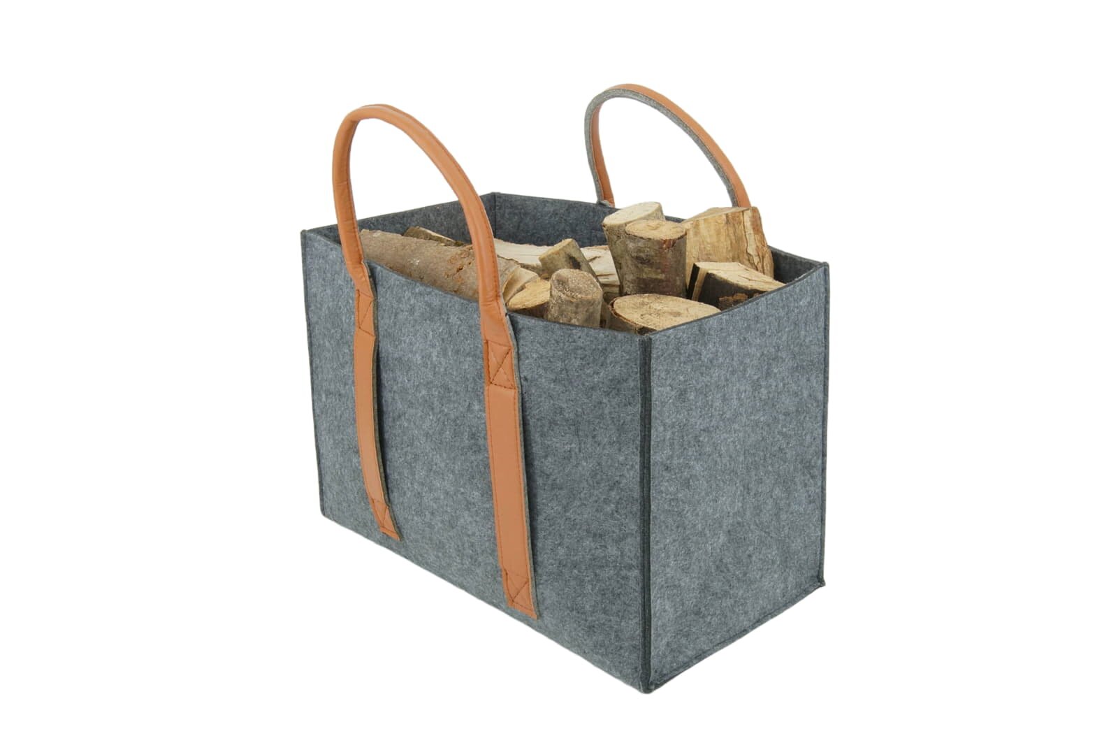 Valo INSPIRE Filztasche Niva, faltbar, vegane Lederhenkel - Dunkelgrau