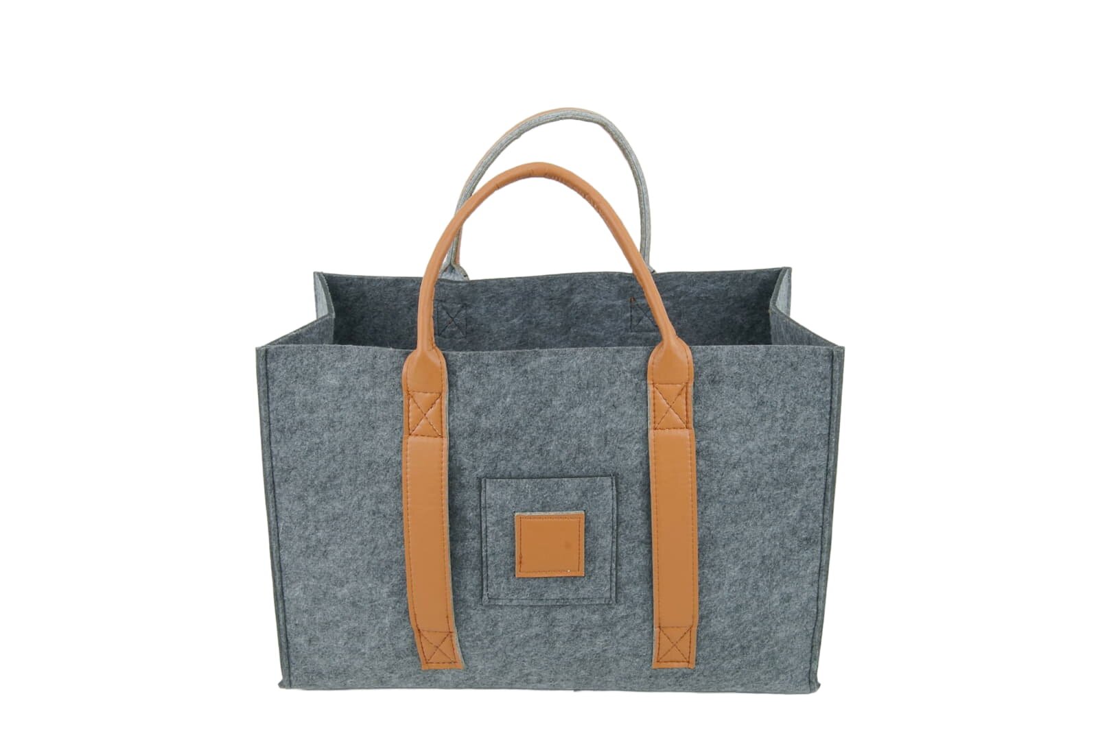 Valo INSPIRE Filztasche Niva, faltbar, vegane Lederhenkel - Dunkelgrau