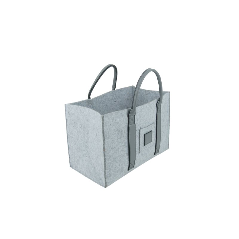 Valo INSPIRE Filztasche Niva, faltbar, vegane Lederhenkel - Hellgrau