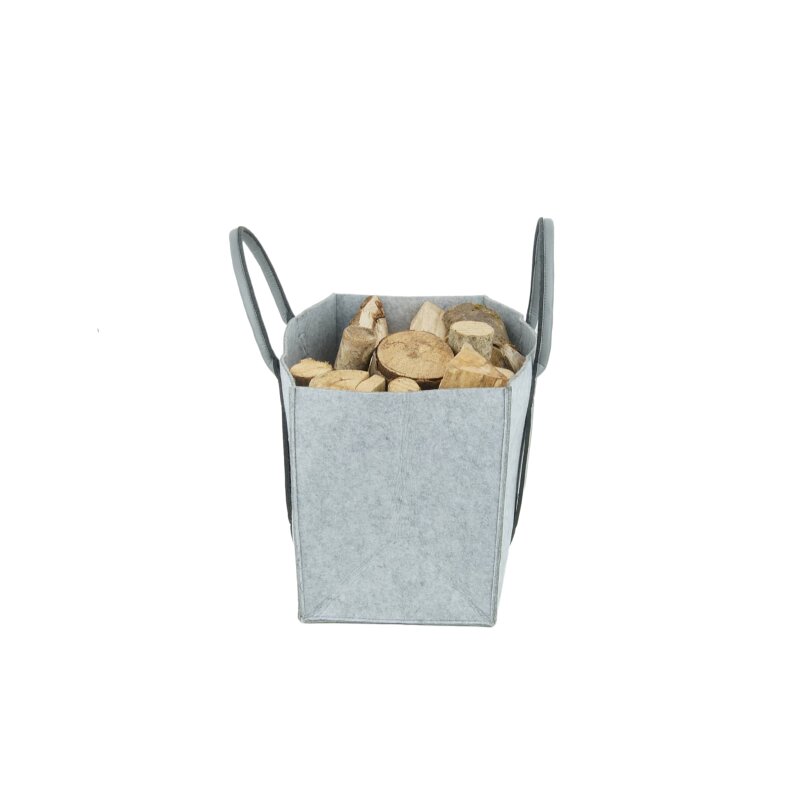 Valo INSPIRE Filztasche Niva, faltbar, vegane Lederhenkel - Hellgrau