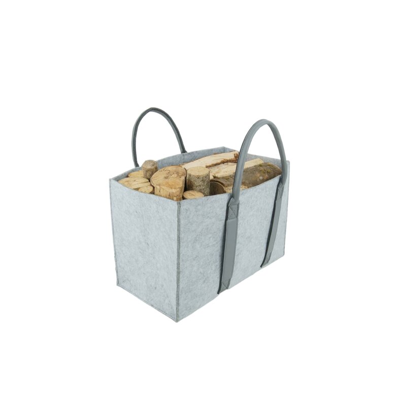 Valo INSPIRE Filztasche Niva, faltbar, vegane Lederhenkel - Hellgrau