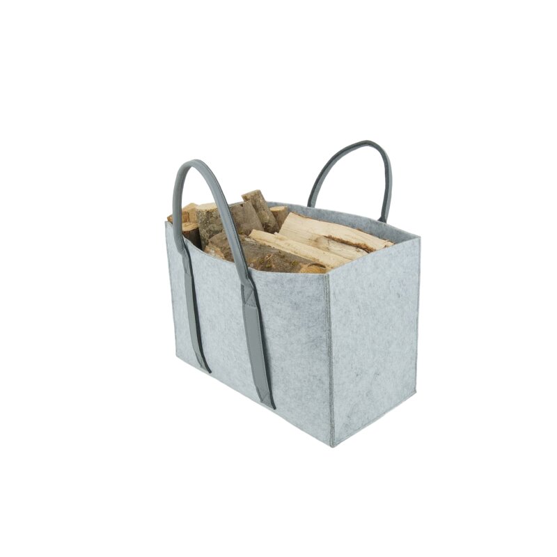 Valo INSPIRE Filztasche Niva, faltbar, vegane Lederhenkel - Hellgrau