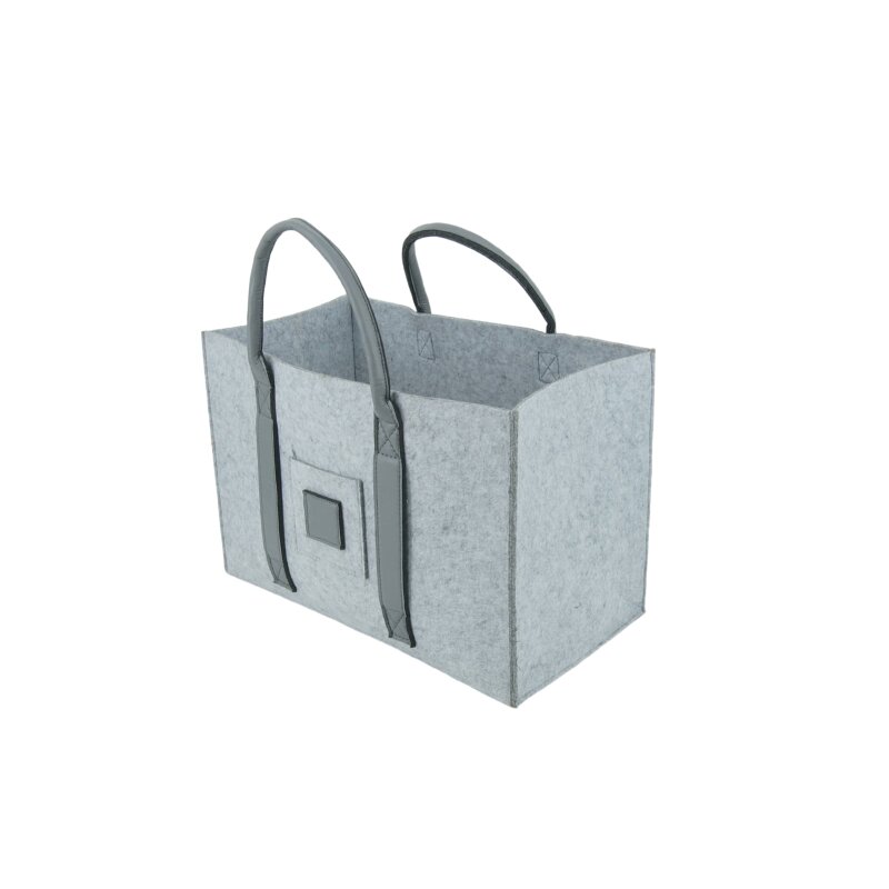 Valo INSPIRE Filztasche Niva, faltbar, vegane Lederhenkel - Hellgrau