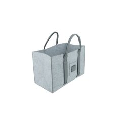 Valo INSPIRE Filztasche Niva, faltbar, vegane Lederhenkel - Hellgrau