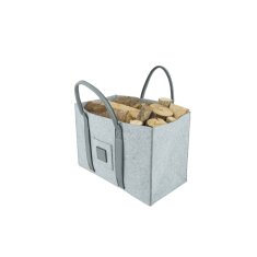 Valo INSPIRE Filztasche Niva, faltbar, vegane Lederhenkel - Hellgrau