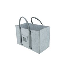 Valo INSPIRE Filztasche Niva, faltbar, vegane Lederhenkel - Hellgrau