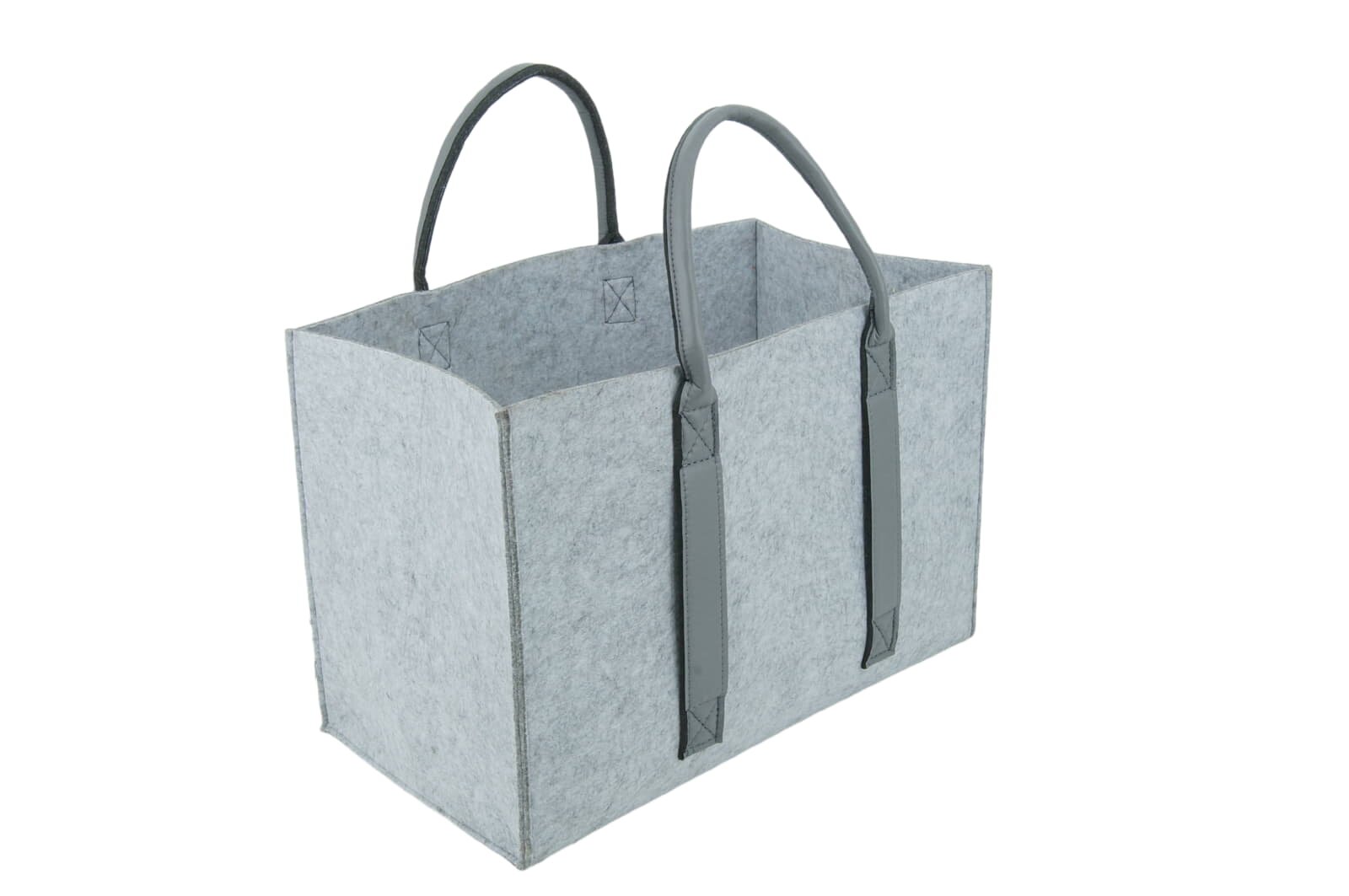 Valo INSPIRE Filztasche Niva, faltbar, vegane Lederhenkel - Hellgrau