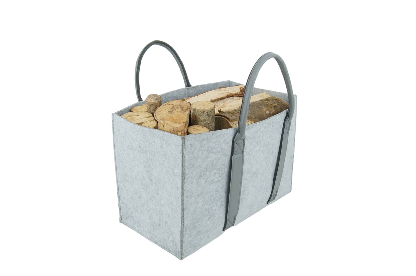 Valo INSPIRE Filztasche Niva, faltbar, vegane Lederhenkel - Hellgrau