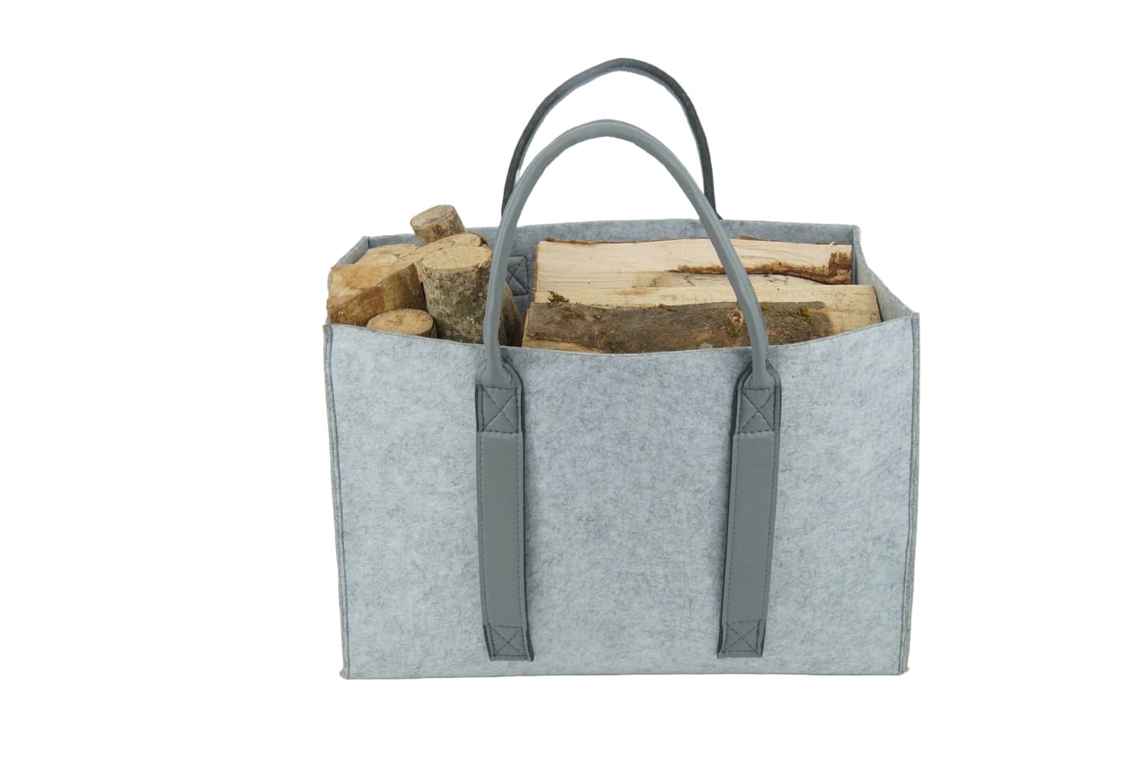 Valo INSPIRE Filztasche Niva, faltbar, vegane Lederhenkel - Hellgrau