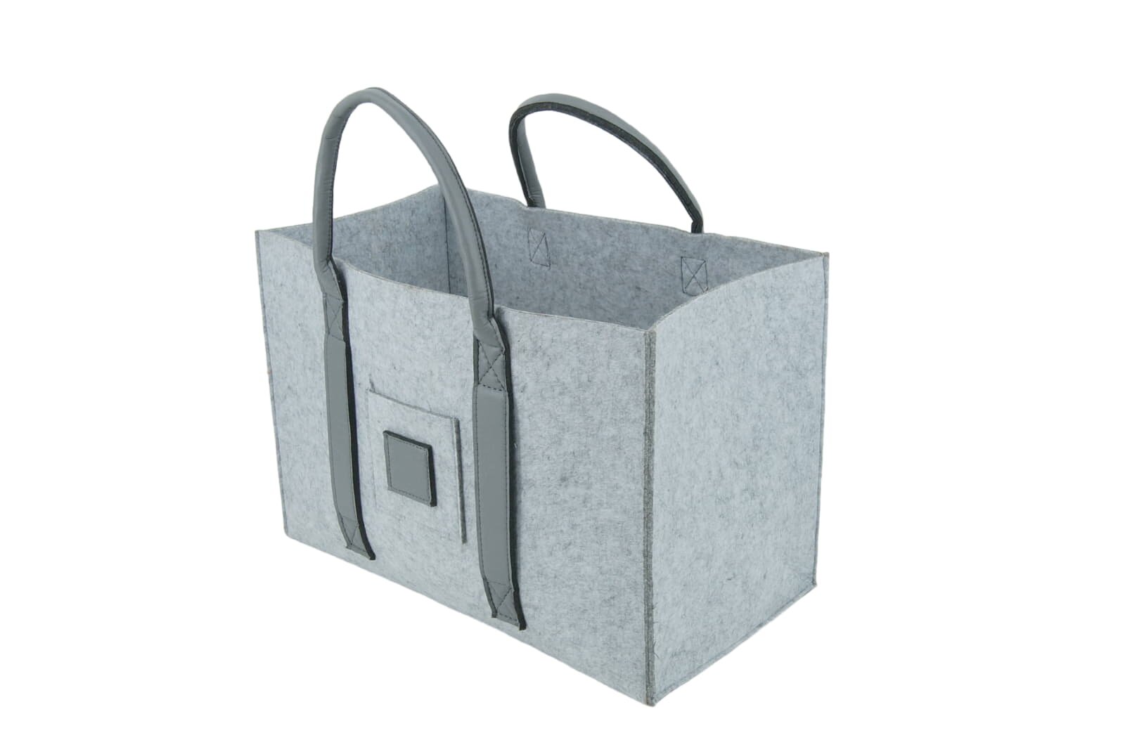 Valo INSPIRE Filztasche Niva, faltbar, vegane Lederhenkel - Hellgrau