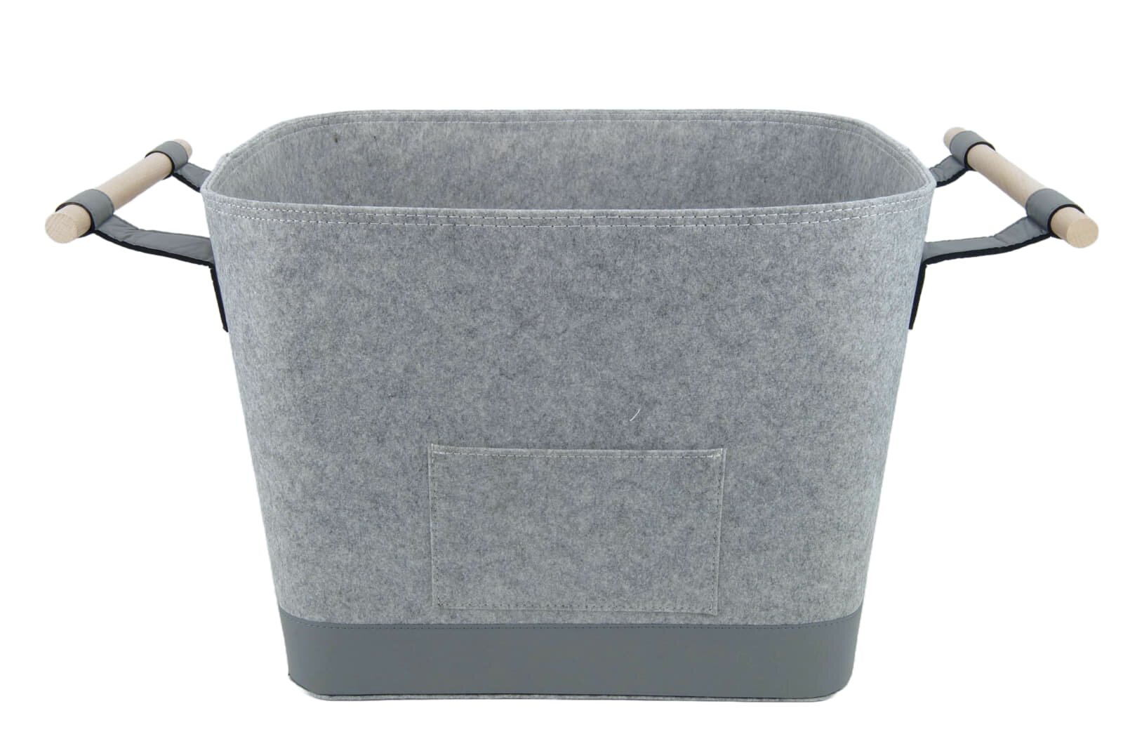 Valo INSPIRE Filzkorb Lysa, vegane Lederdetails - Hellgrau