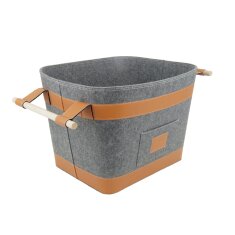 Valo INSPIRE Filzkorb Runa, vegane Lederdetails am Boden...