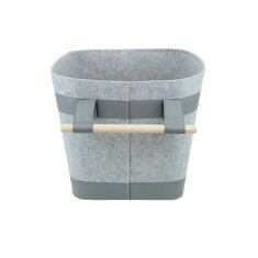 Valo INSPIRE Filzkorb Runa, vegane Lederdetails am Boden & Griff - Hellgrau