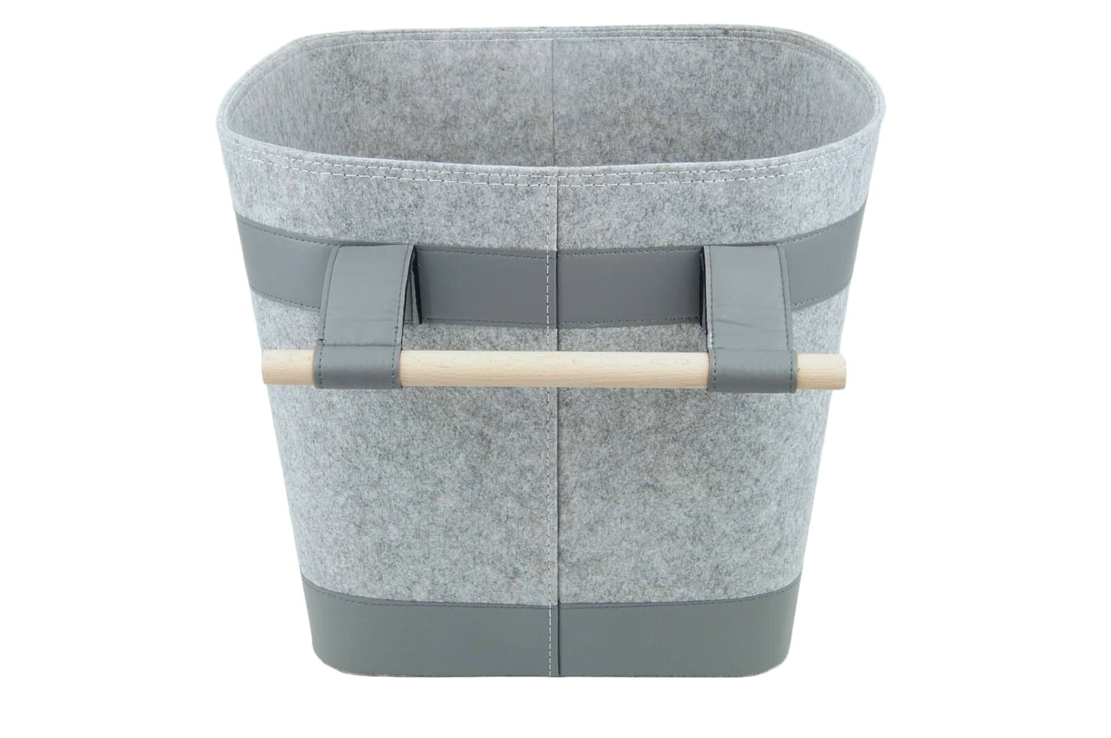Valo INSPIRE Filzkorb Runa, vegane Lederdetails am Boden & Griff - Hellgrau